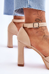 Suede Classic Platform Sandals Beige Classy
