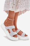 Embellished Women's Platform Sandals White Jestella