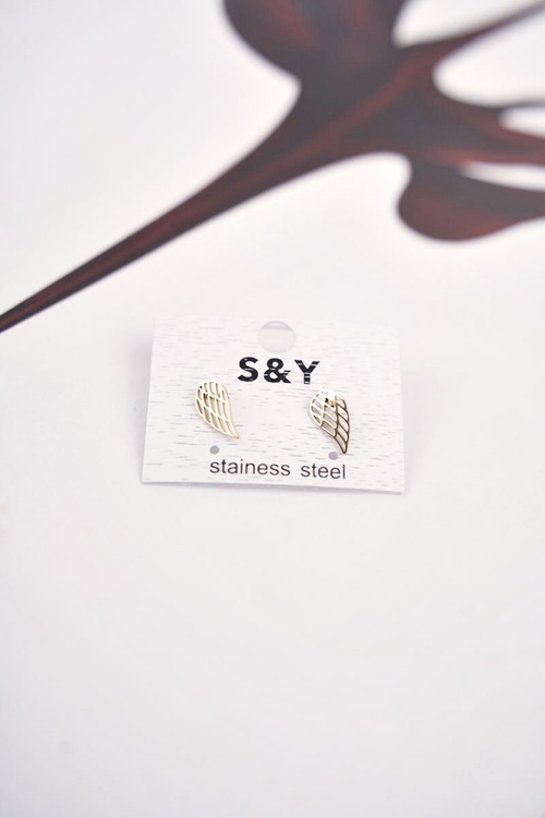 Women's Earrings Gold Beautiful Wings Fly Away