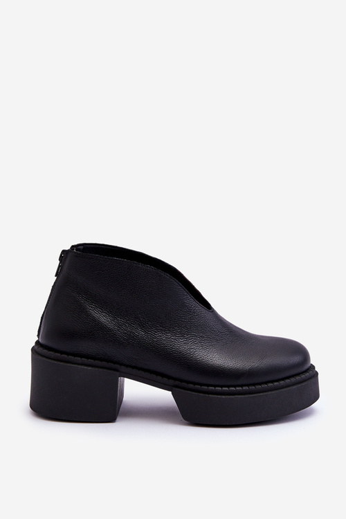 Leather Boots On Massive Heels Nicole 2795/056 Black