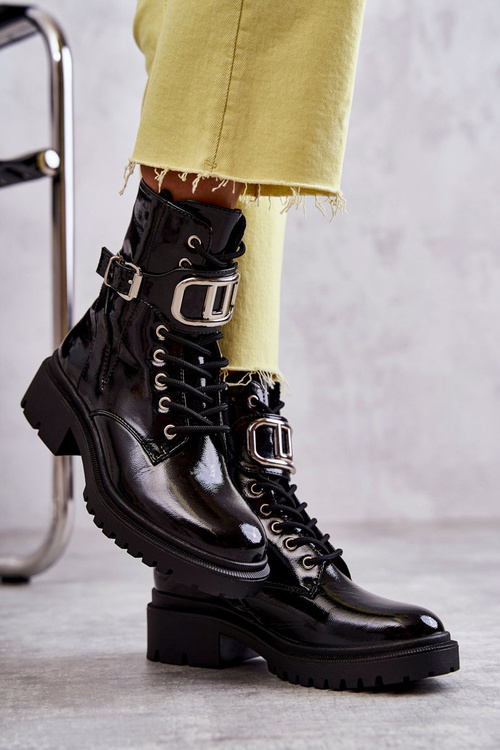 Lacquered Warm Women's Boots Black Costello
