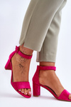Women's Sandals On Heel suede Fuchsia Lexi