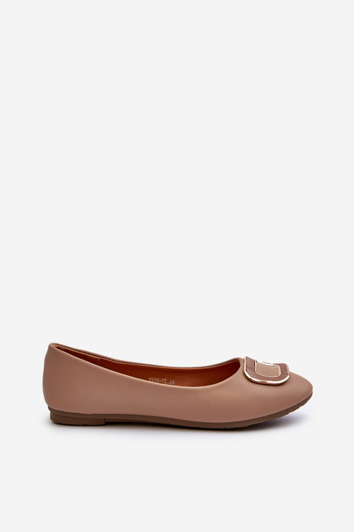 Ballerinas With Eco Leather Decoration Dark Beige Enicoria