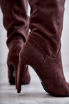 Classic Suede Black Boots On A Brown Ameya