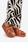 Slides On Chunky Platform Camel Daldiva