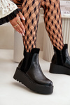 Women's Insulated Ankle Boots On Platform And Wedge Black Mivanira