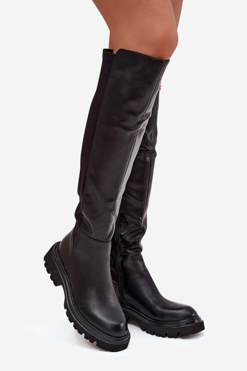 Slip-on Women's Boots Made of Eco Leather Black Sylvina