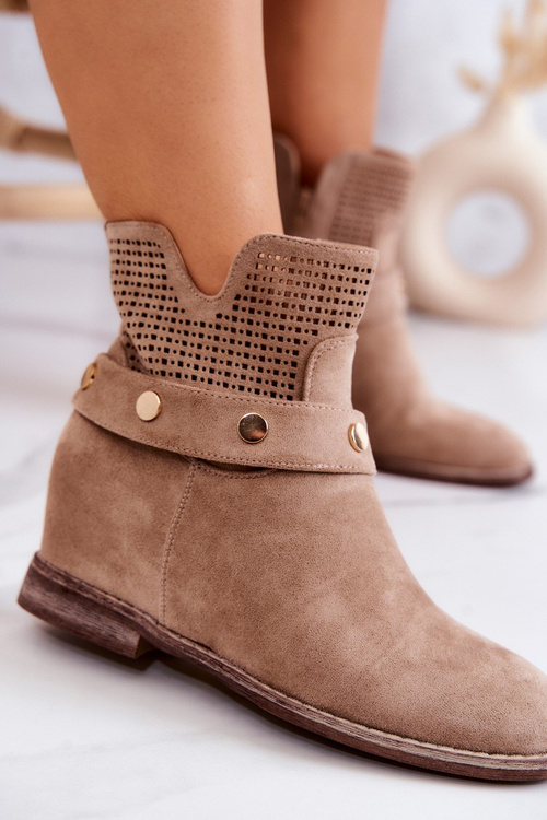 Openwork Women's Spring Boots Beige Royale