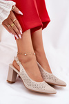 Cutout Sandals With Pointed Toes On A Heel Beige Sergio Leone SK163