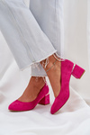 Eco Suede Heels On A Block Heel Fuchsia Veniffia