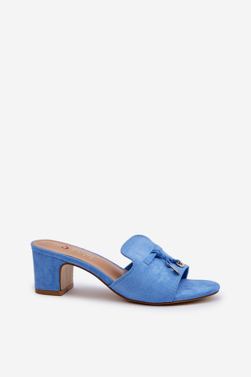 Women's Blue High Heel Sandals in Faux Suede Jemenna