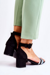 Fashionable Suede Sandals On A Low Heel Black Nallia