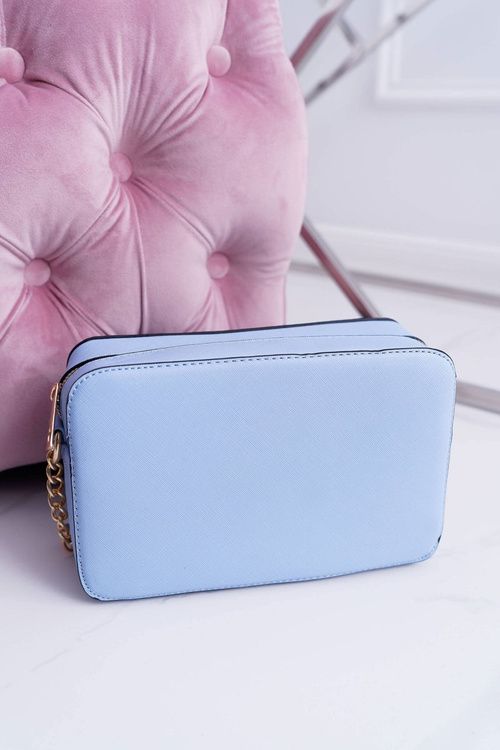 Handbag Over the Shoulder with Gold Chain Blue