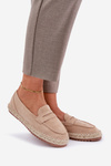 Women's espadrilles with jute weaving on flat sole beige Shilova