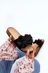 Women's Black Flower Slippers Lulania