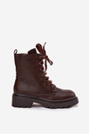 Insulated Women's Boots With Decorative Lacing Chocolate Elindra