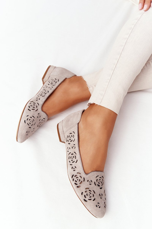 Openwork Women's Loafers Sergio Leone BL627 Cappuccino