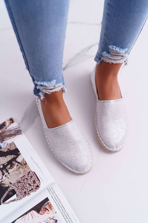 Women's Espadrilles Big Star Braided Sole Silver DD274770