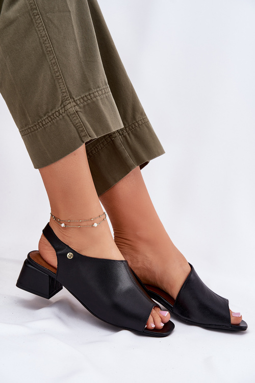 Damskie Sandały Na Obcasie Czarne Maciejka 06975-01