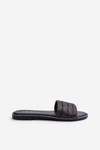 Women's Sandals with Woven Strap on Flat Heel Black Radians