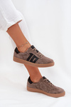 Damskie Sneakersy Zamszowe Ciemnobeżowe Vinceza 79557