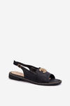 Women's Sandals with Decoration S.Barski KV27-049 Black