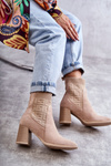Women's Suede Boots With a Sock Beige Montes