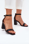 Womens Heeled Sandals With Strap Black Fevenne