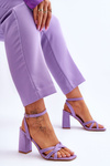 Classic Suede Heel Sandals Violet Bernett