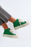 Women's Platform Sneakers in Green Aineri