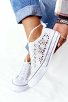 Damskie Koronkowe Trampki Białe Candice