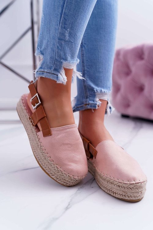 Women's Suede Platform Espadrilles Pink Parteno