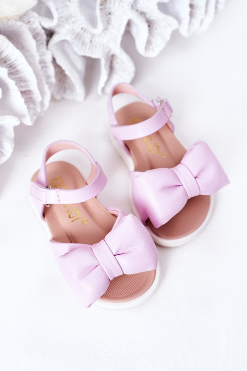 Children's Sandals With Bow Purple Abbie