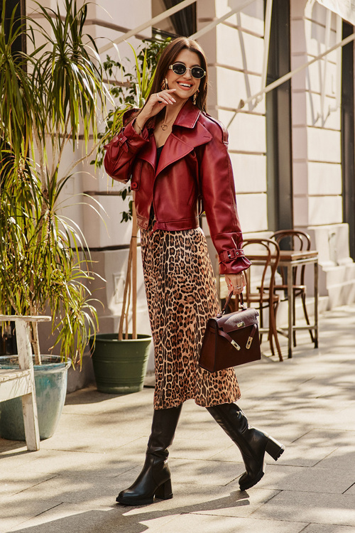 Leather Elegant Knee High Heeled Column Boots Insulated D&A CR42-118 Black