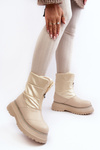 Women's Snow Boots On Thick Sole GOE MM2N4079 Beige