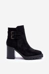 Suede Heeled Boots Black Makeline