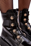 Women's Quilted Boots with Ornamental Buttons D&A MR870-51 Black