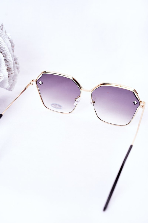 Gold Geometric Sunglasses Black Ombre