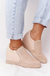 Wedge Sneakers With Sequins Lu Boo Beige 