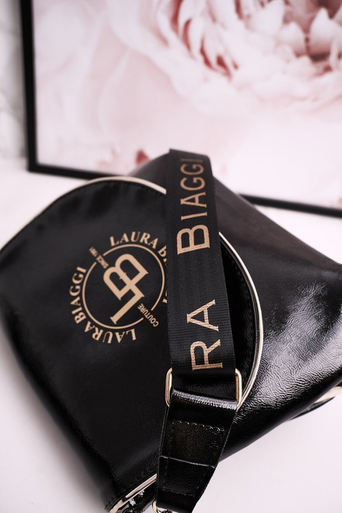 Women's Messenger Bag LAURA BIAGGI Patent Black