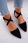 Women's Suede Pointed Ballerinas Black Vontare