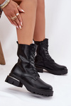 Women's Work Boots on Block Heel Black Alviora
