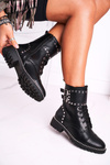 Women's Boots Silver Rivets Black Freed