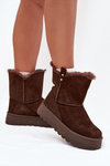 Women's Snow Boots On Platform With Fur Chocolate Evelira