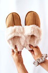 Women's Slippers With Fur Camel Pinky