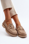 Women's Beige Cutout Detail Moccasins Talesse