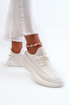 Women's White Fabric Slip-On Sports Shoes Nelmarie