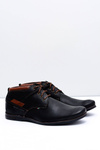 Black Men's Leather Lace-up Gertrudo Half Boots