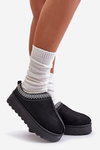 Womens Snow Boots On Platform Insulated With Fur Black Straps
