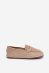 Women's espadrilles with jute weaving on flat sole beige Shilova